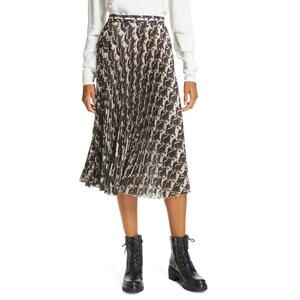 Birgitte Herskind Nussa Pleated Skirt Horse Print Size 38 / 8 US